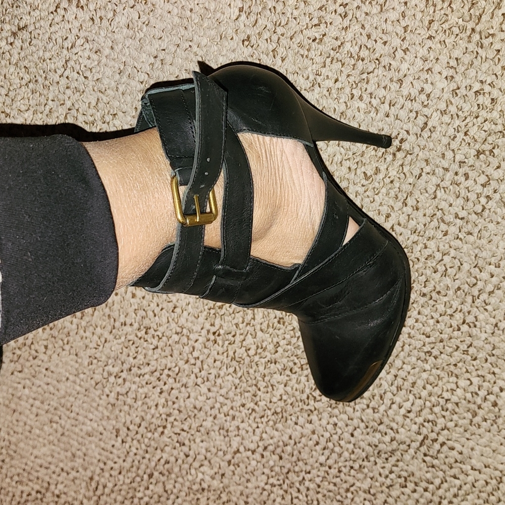 JOIE REAL LEATHER STRAPED PLATFORM HIGH HEEL SEXY AZZ BOOTIE EUC - Picture 4 of 12